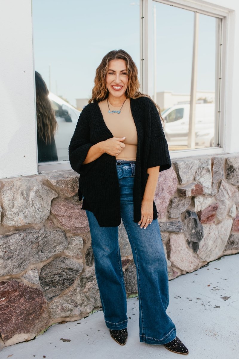 Wrap Me Up Cardigan In Black