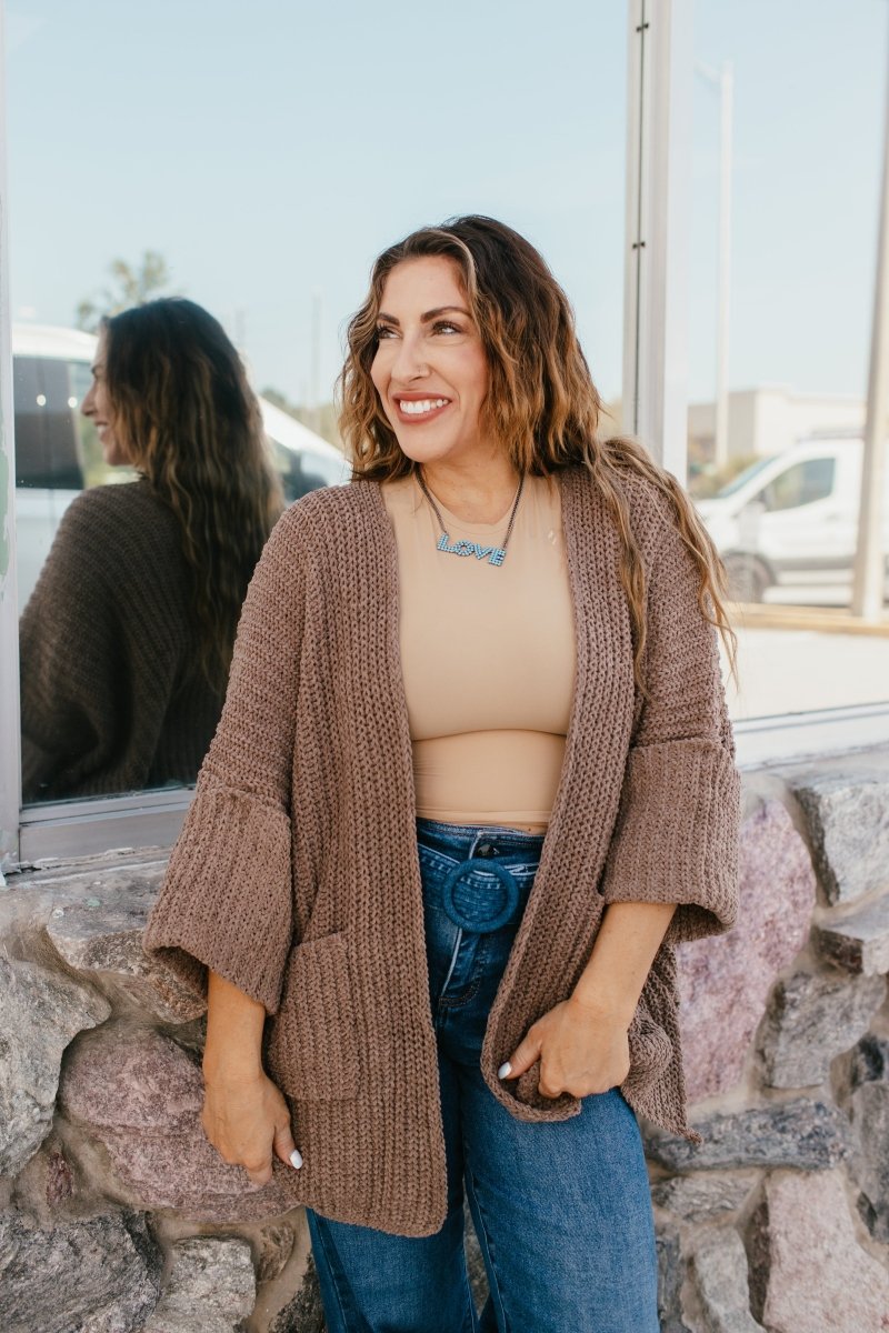 Wrap Me Up Cardigan In Chocolate - Macoma Boutique220 Cardigans/Kimonos