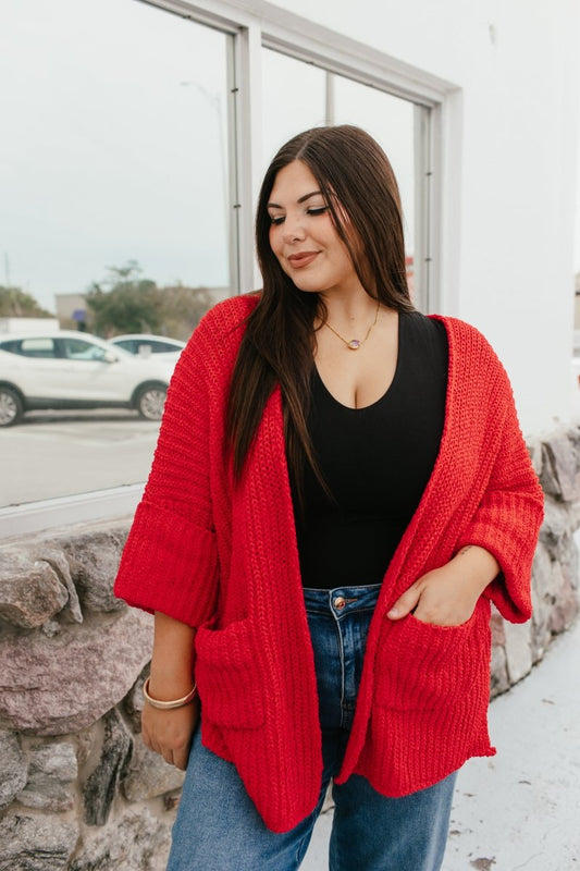 Wrap Me Up Cardigan In Red - Macoma Boutique220 Cardigans/Kimonos