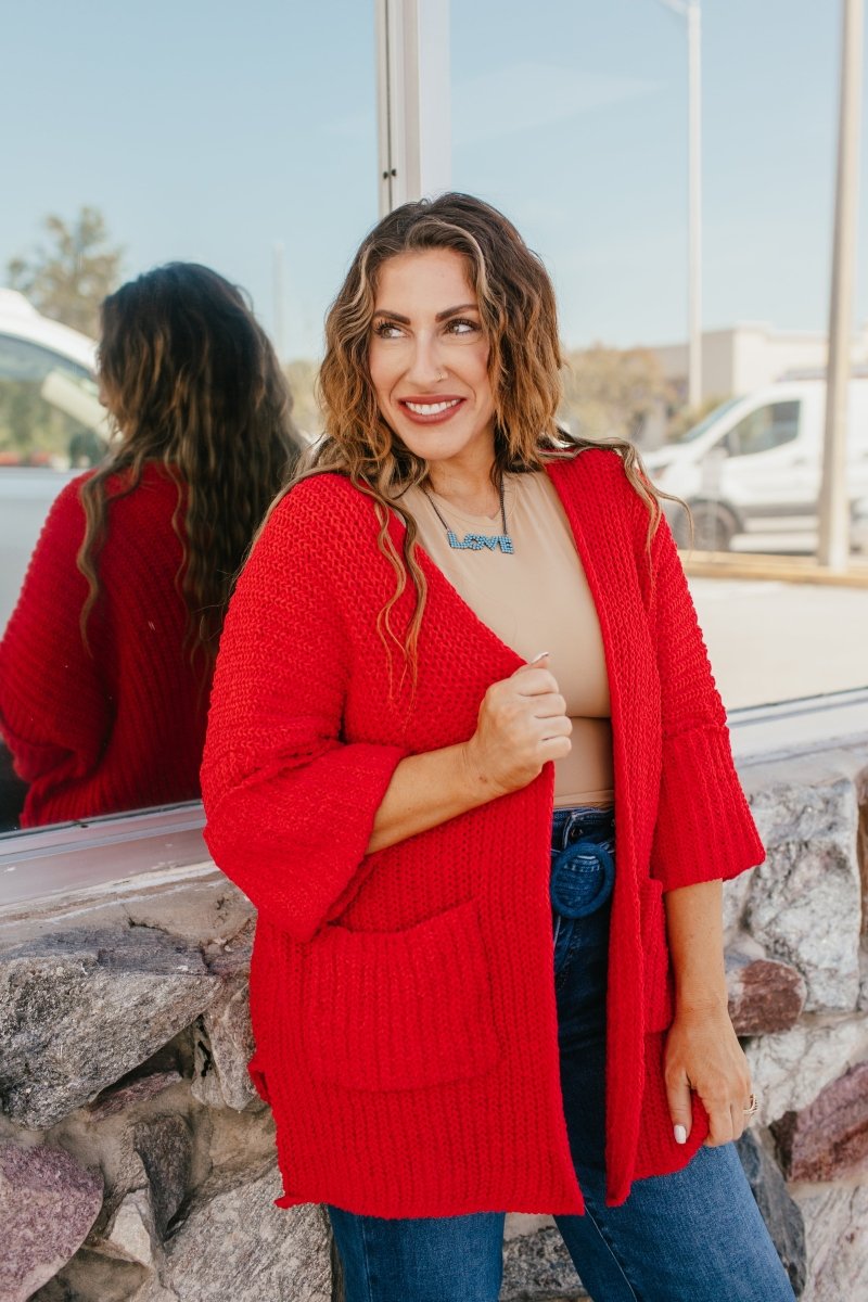 Wrap Me Up Cardigan In Red - Macoma Boutique220 Cardigans/Kimonos