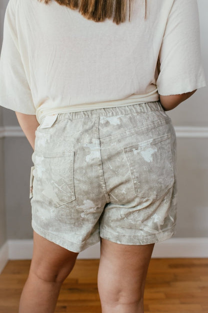 YMI Stay Near Shorts In Beige Foilage - Reg & Curvy - Macoma Boutique180 Shorts