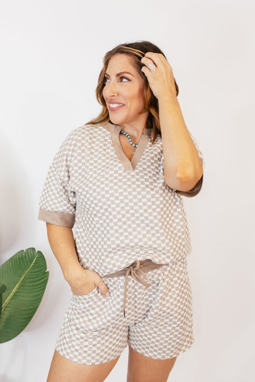 Your Move Checkered Top - Reg & Curvy - Macoma Boutique100 Short Sleeve