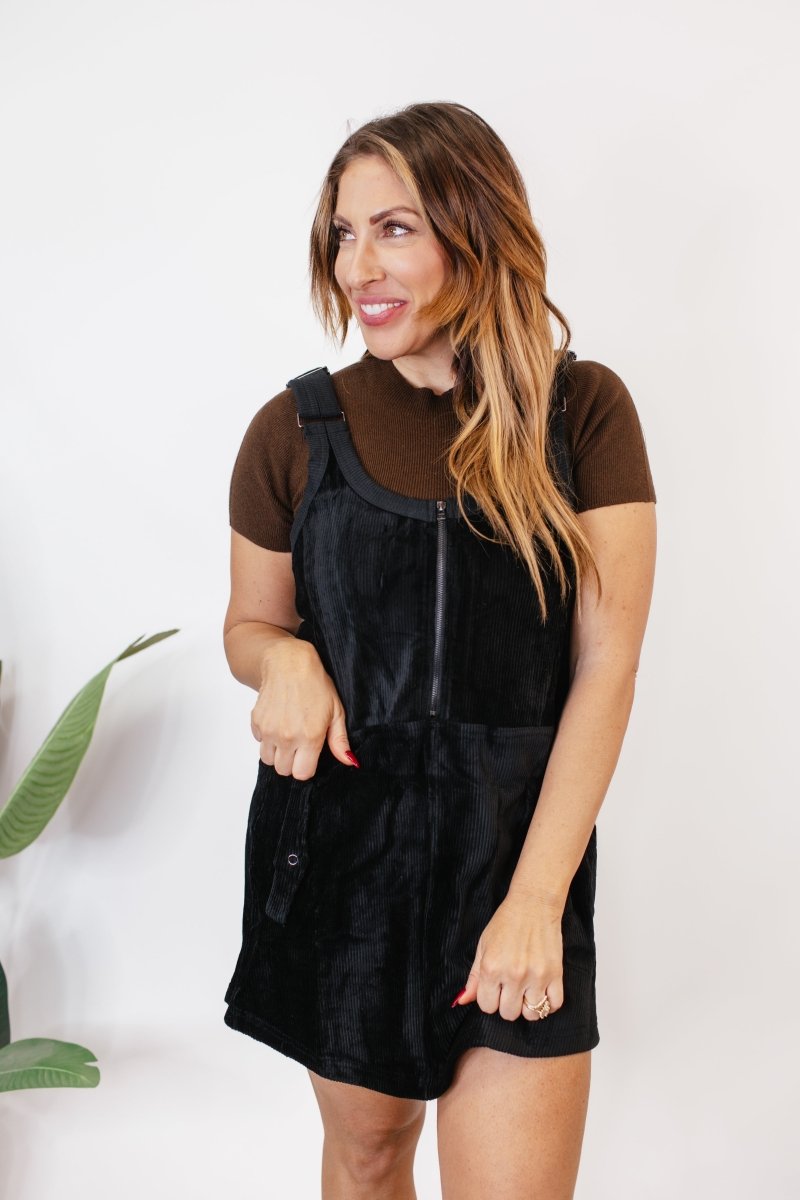 Zip Into Style Overall Dress - Macoma Boutique250 Dresses