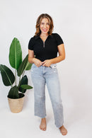 Zip It Crop Top - Reg & Curvy - Macoma Boutique100 Short Sleeve