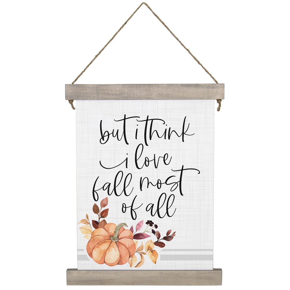 I Love Fall Most Hanging Canvas Size A