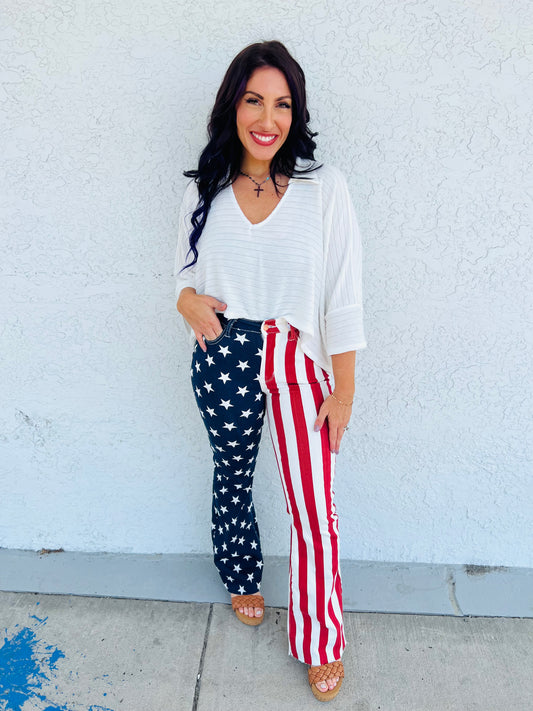 Judy Blue American Flag and Flare Jeans - Reg/Curvy