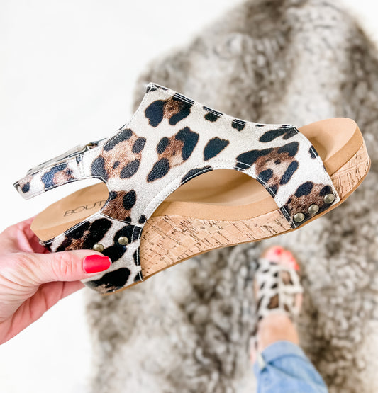 Corky's Gold Leopard Carley Sandals