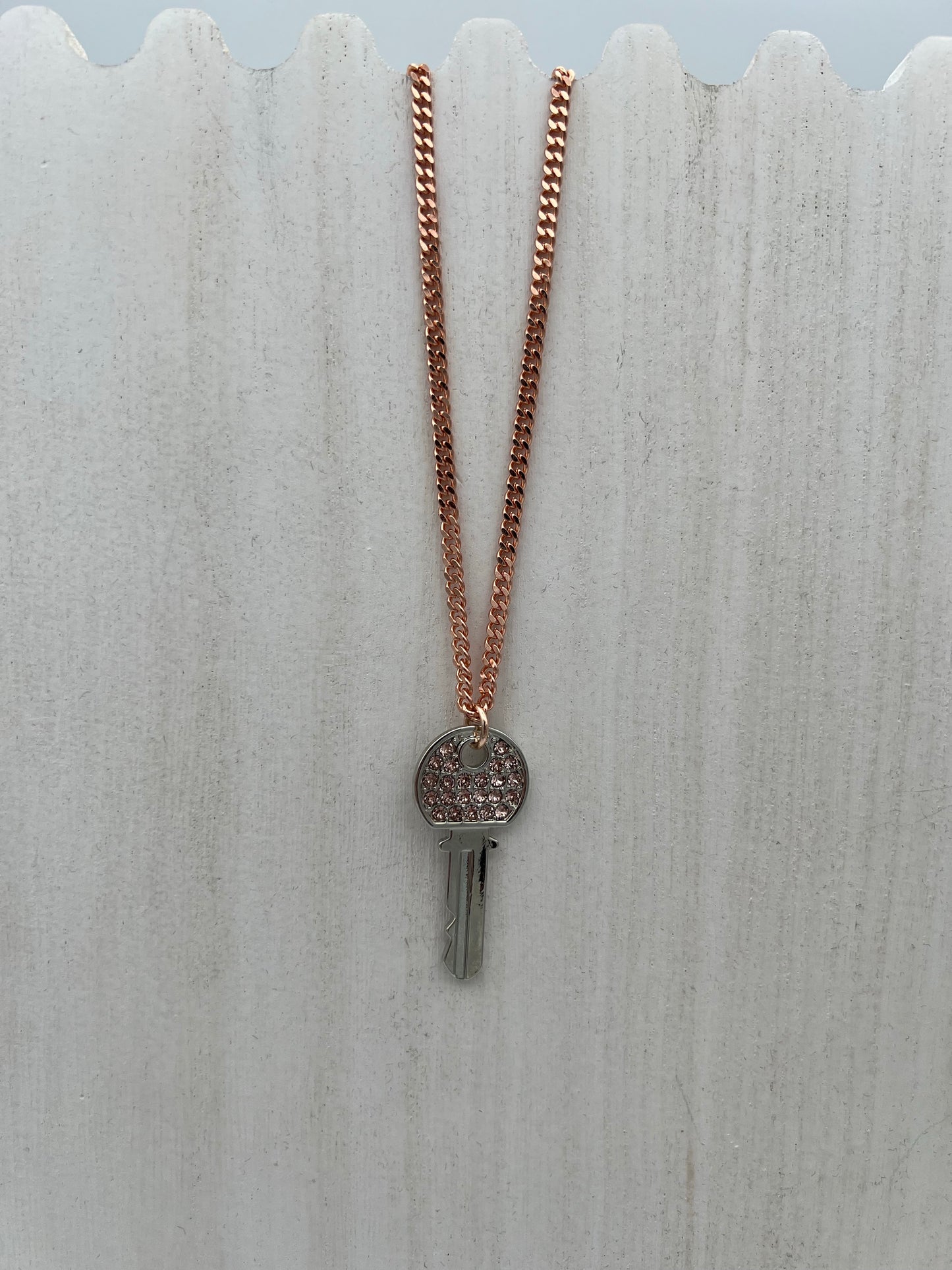 Rose Gold Rachel Key Necklace