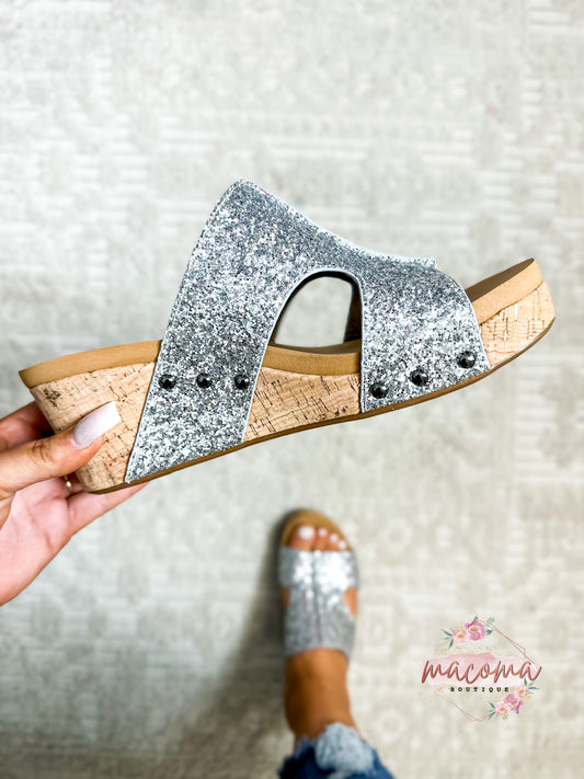 Corky's Silver Glitter Sierra Sandals