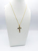 Gold Multicolor Crystal Cross Necklace
