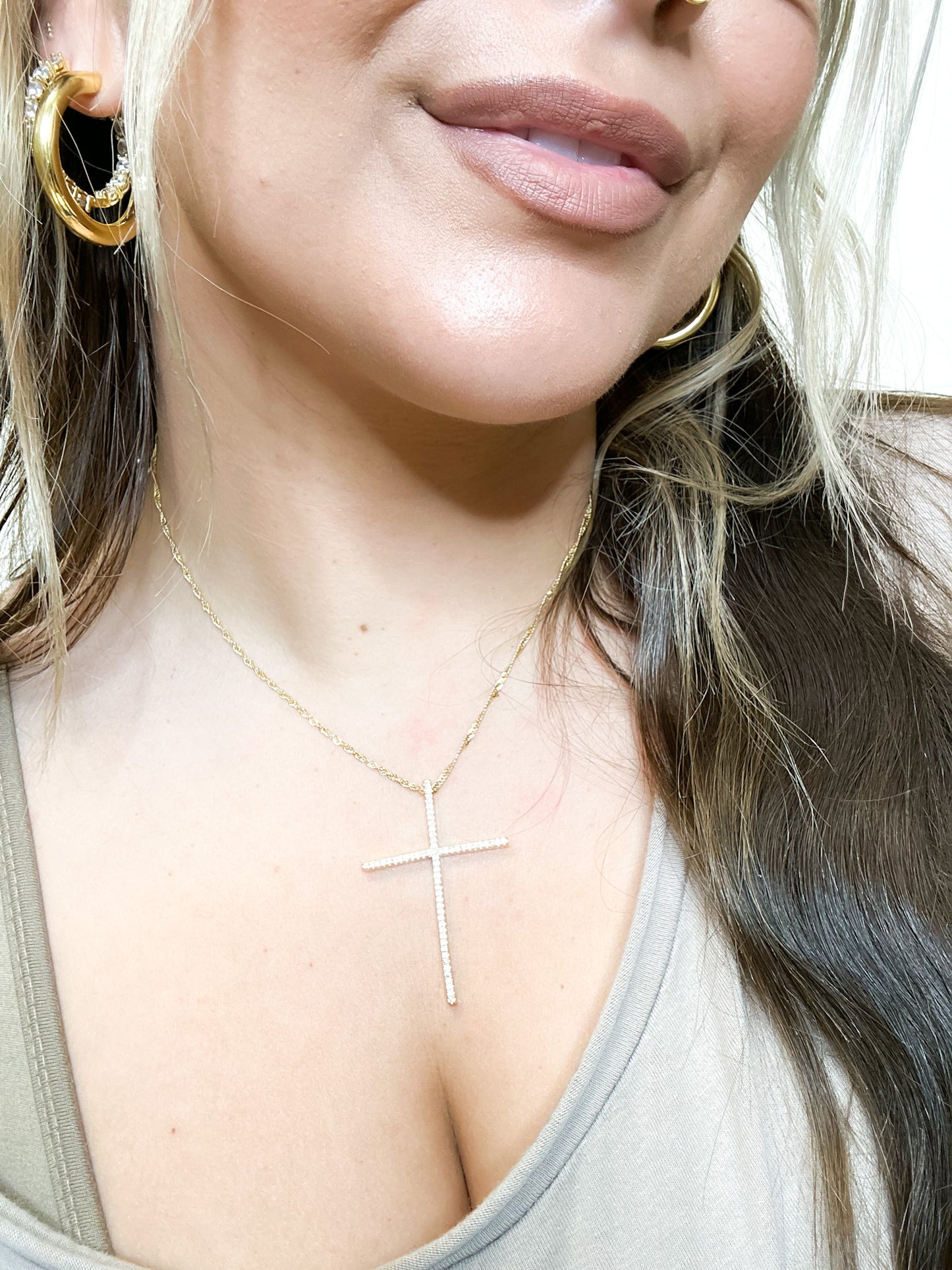 Light For My Path Cross Necklace - Gold