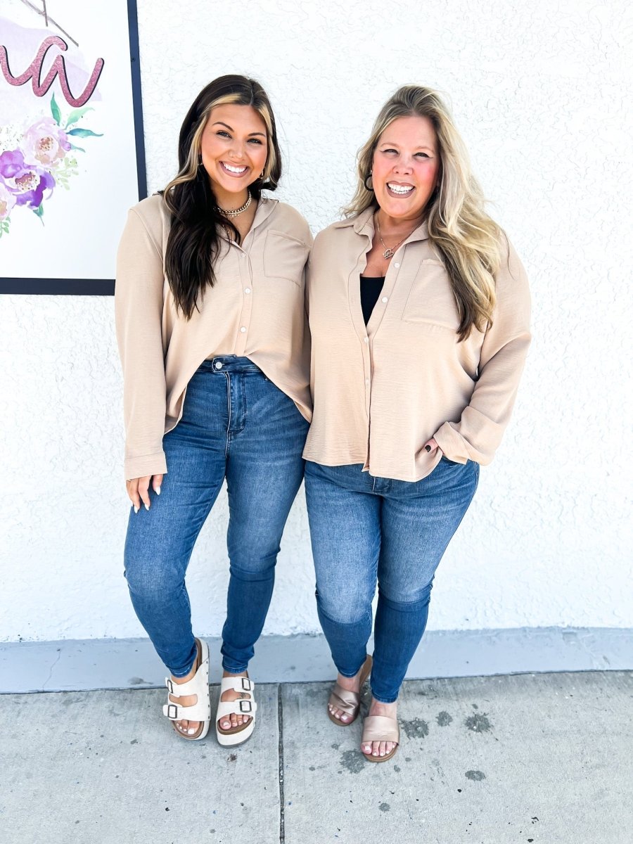 Phierce Fashions Button Down Tunic Top - FINAL SALE - Macoma Boutique120 Long Sleeve