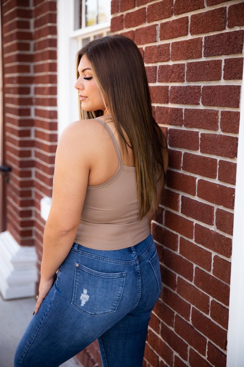 Phierce Fashions Cropped Spaghetti Strap Brami Tank - FINAL SALE - Macoma Boutique410 Brami Tanks